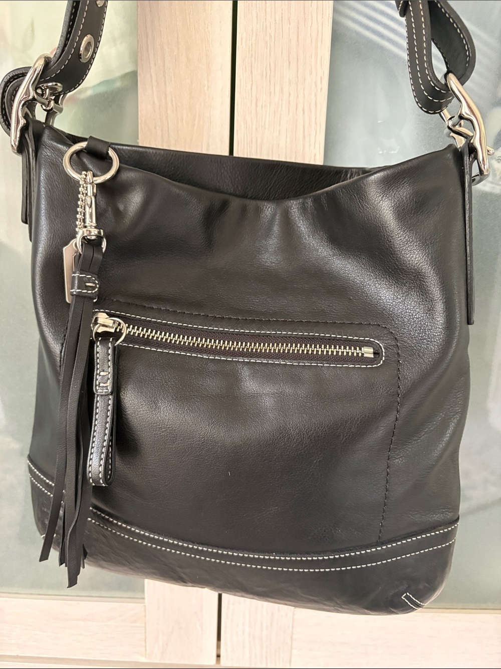 Coach Y2K Leather Hobo Bag with Tassel